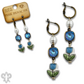 Ceramic flower charm earring with crystals from Swarovski®