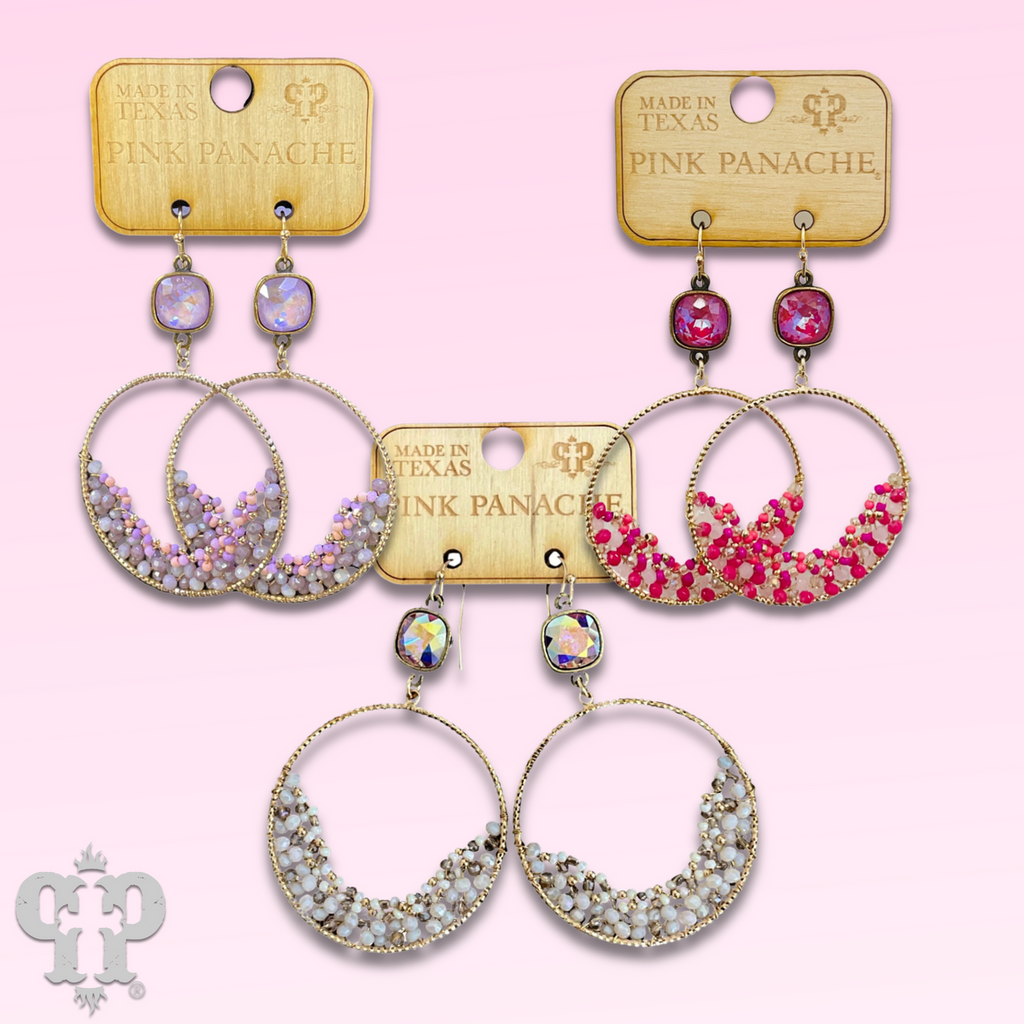 Seed bead cluster earring with crystals from Swarovski® - LC