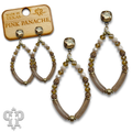 Diamond teardrop bamboo tube bead earring with crystals from Swarovski®, last call