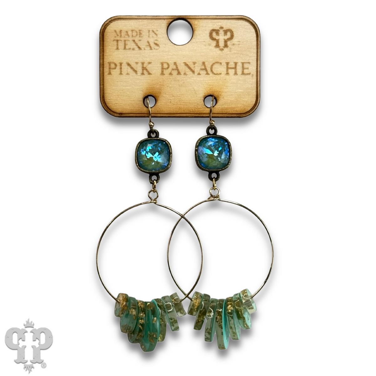 Graduated acrylic disc earring with crystals from Swarovski®