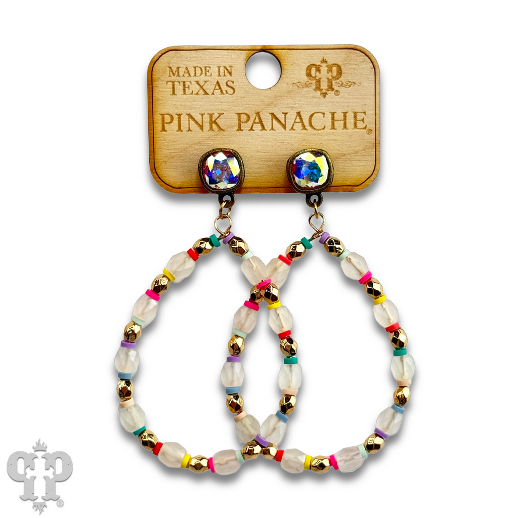 Multi-color and barrel bead earring with crystals from Swarovski®