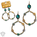 Flower bead circle earring with crystals from Swarovski®