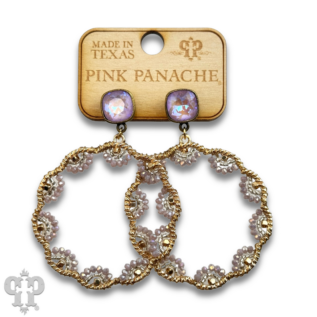 Scalloped bead circle earring with crystals from Swarovski®