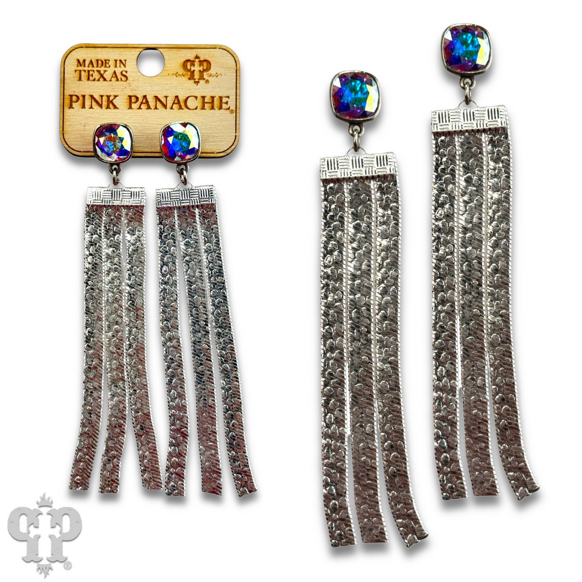 Mesh fringe earring with crystals from Swarovski®