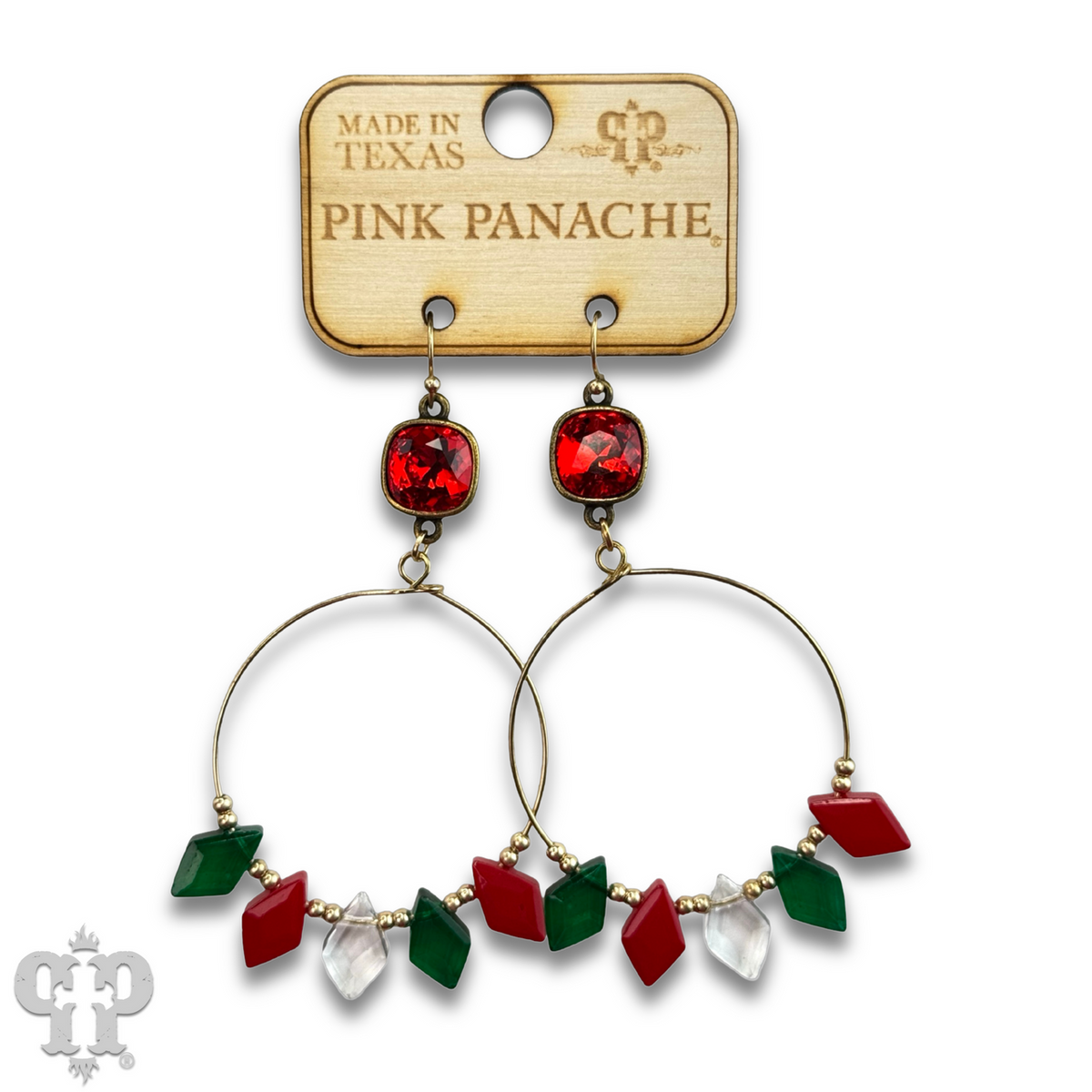 Diamond bead circle earring with crystals from Swarovski®
