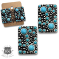 Western burnished rectangle earring