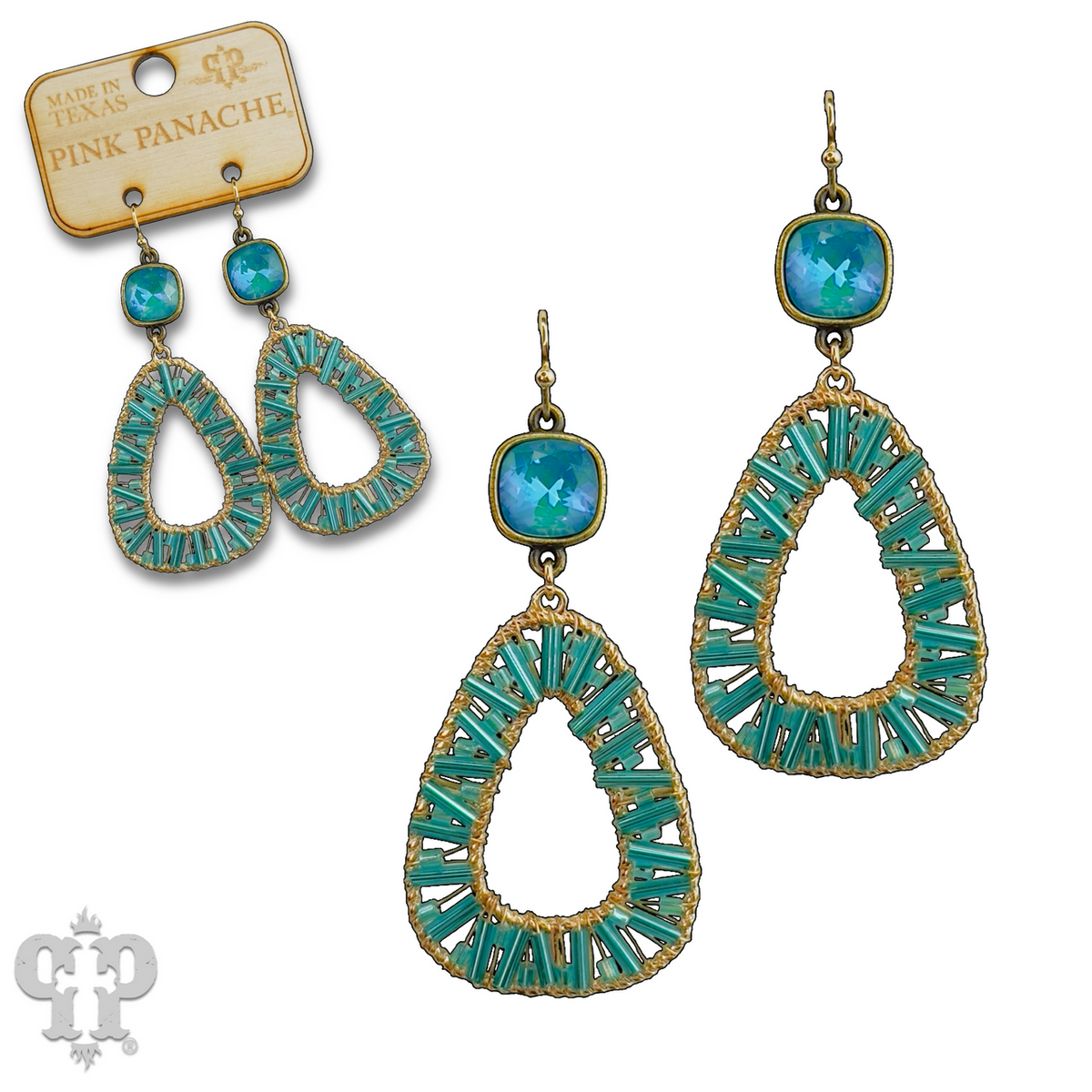 Tube bead wrapped earring with crystals from Swarovski®