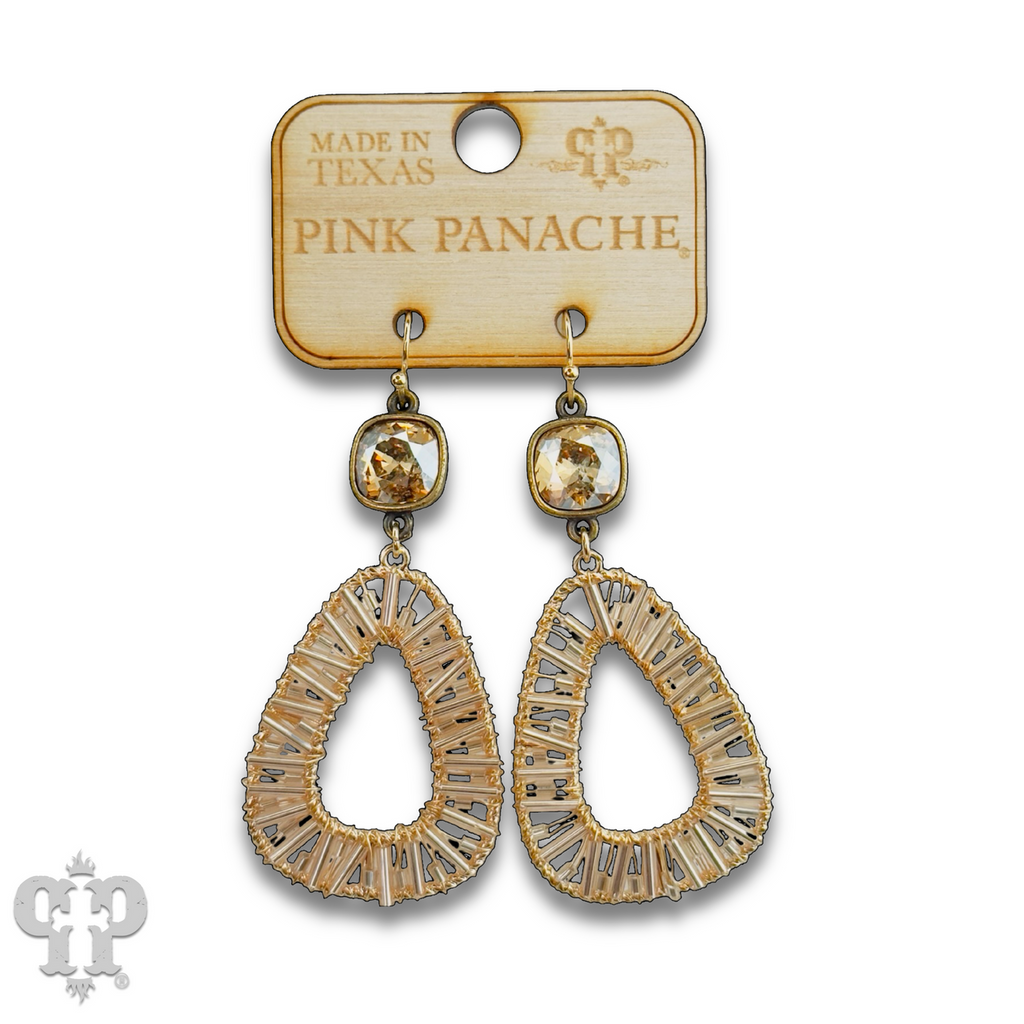 Tube bead wrapped earring with crystals from Swarovski®