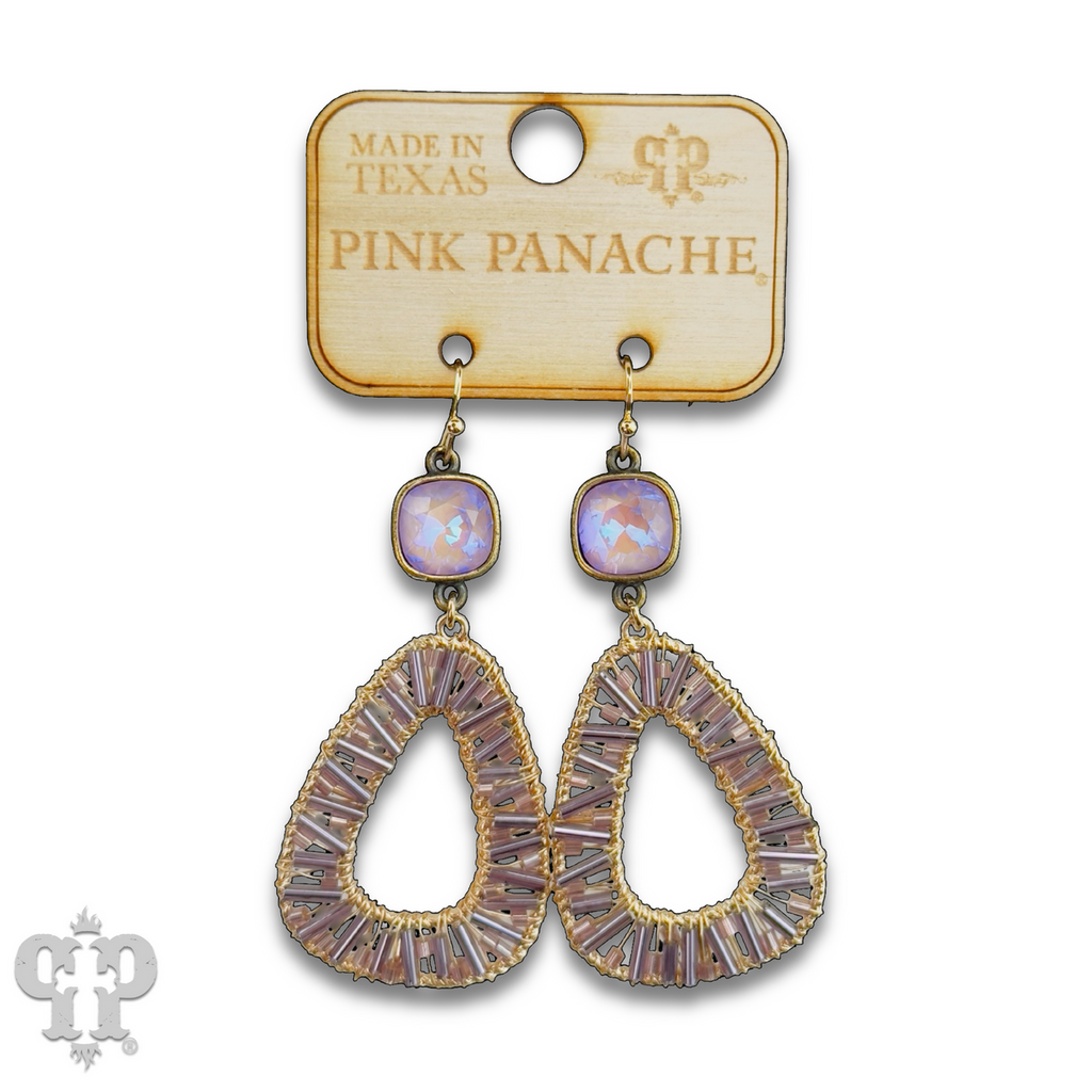 Tube bead wrapped earring with crystals from Swarovski®