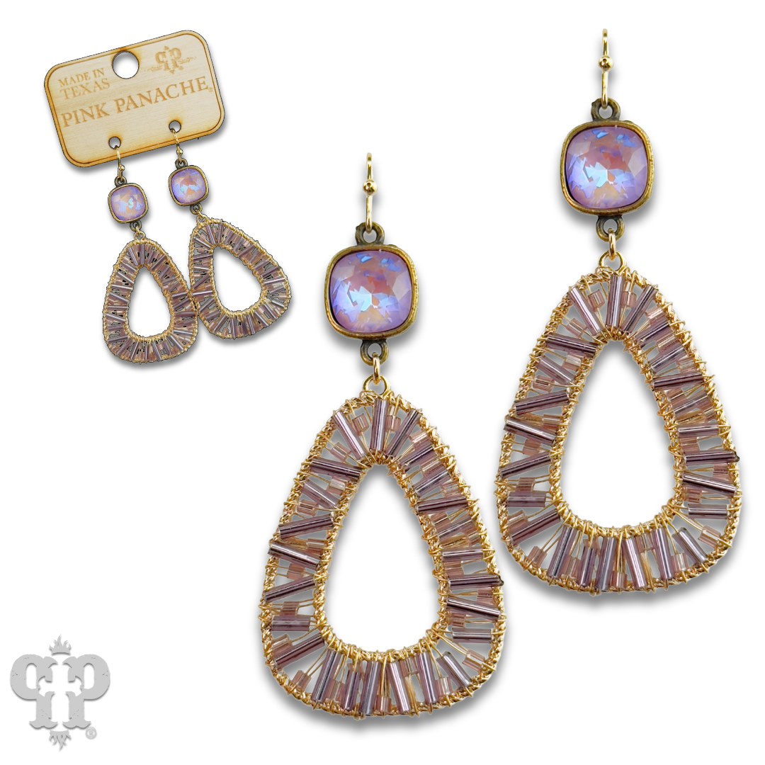 Tube bead wrapped earring with crystals from Swarovski®