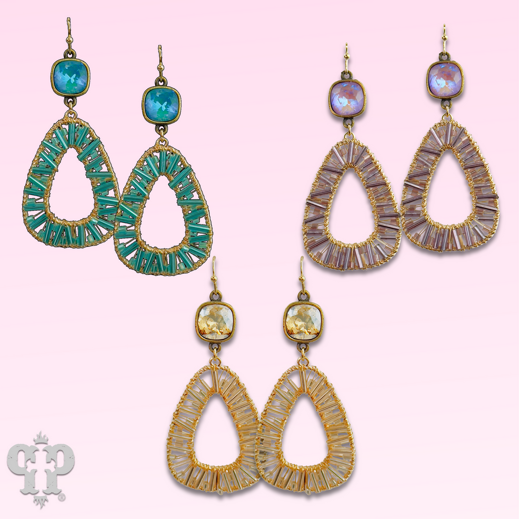 Tube bead wrapped earring with crystals from Swarovski®