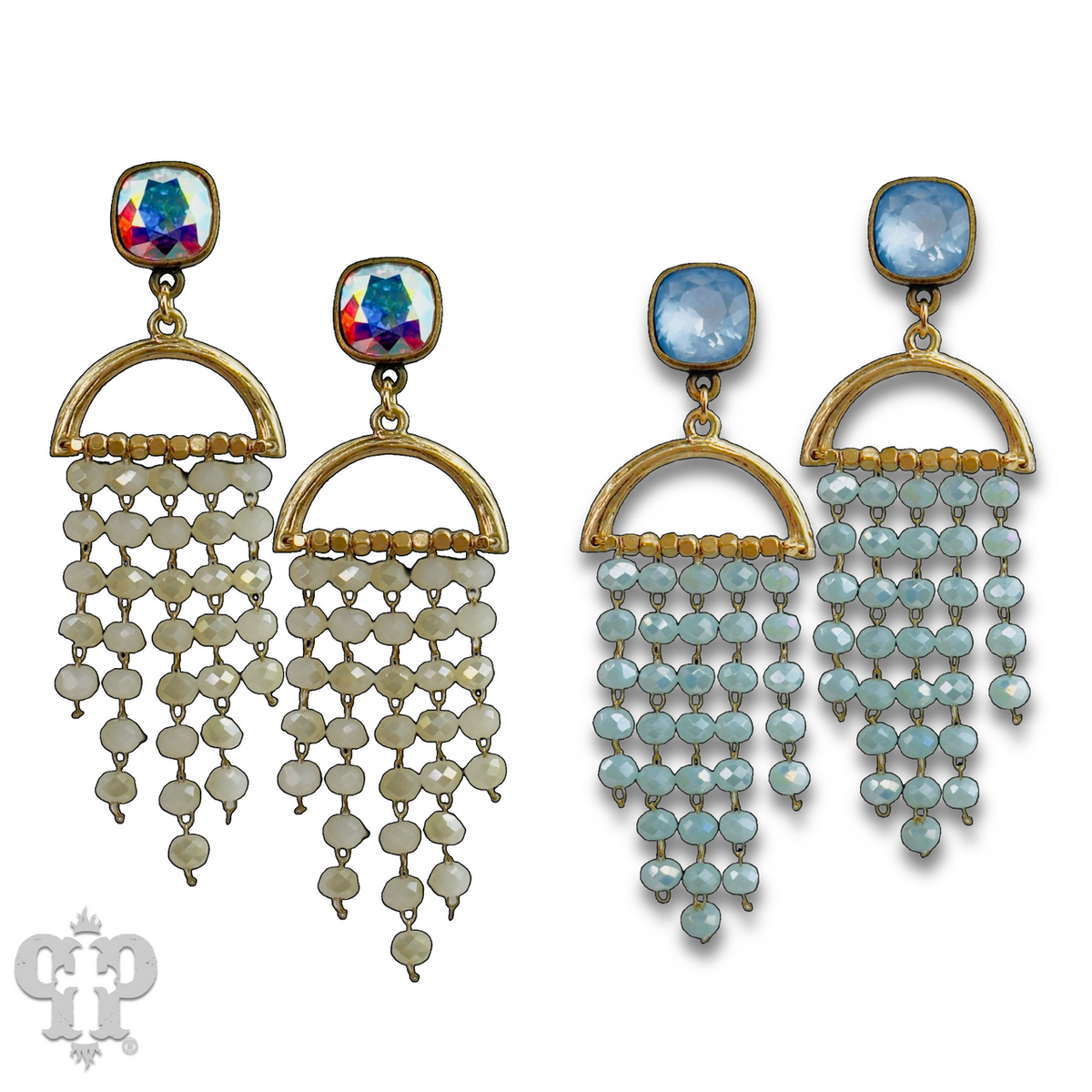 Waterfall beaded earring with crystals from Swarovski®
