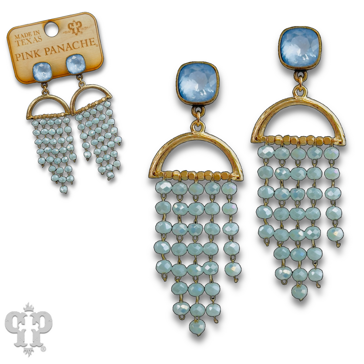 Waterfall beaded earring with crystals from Swarovski®