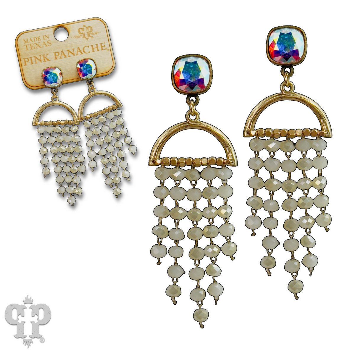 Waterfall beaded earring with crystals from Swarovski®