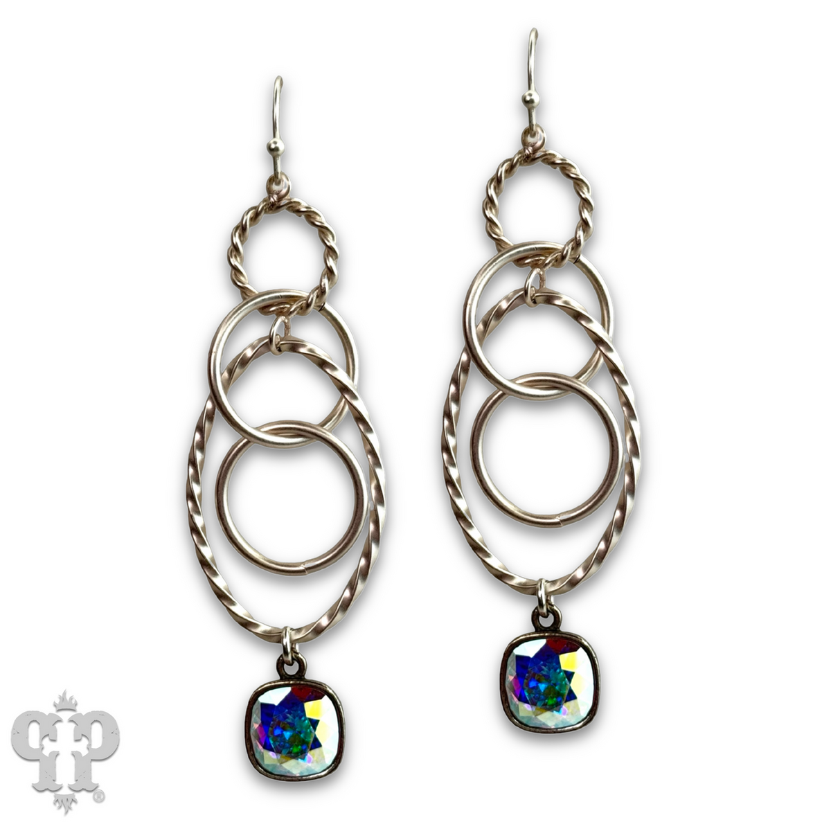 Multi ring earring with crystals from Swarovski®