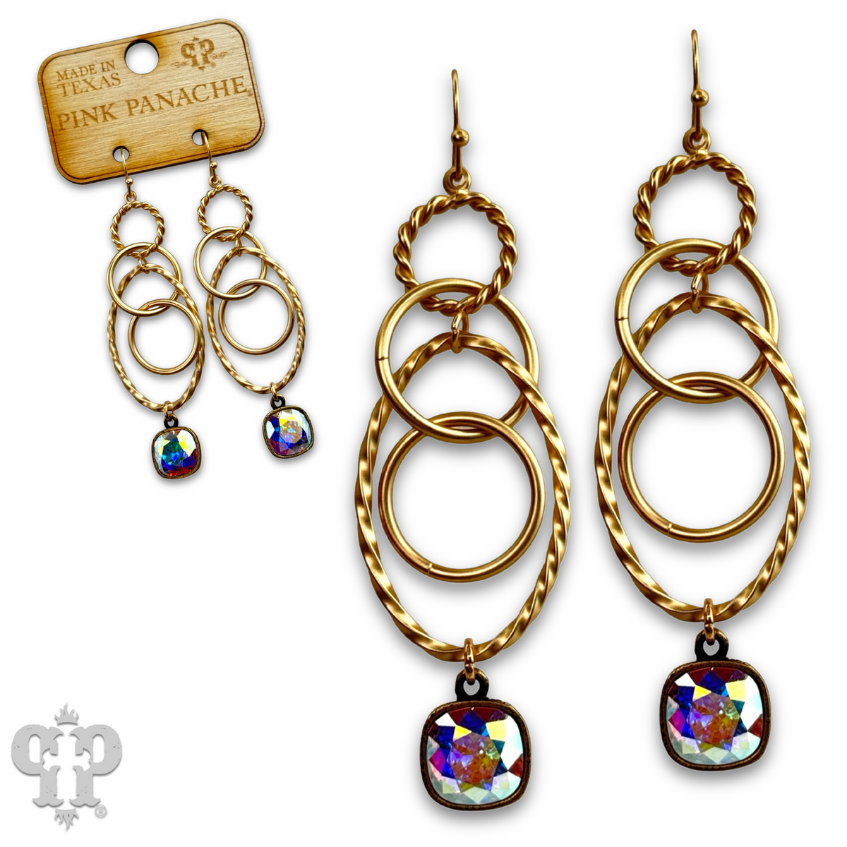 Multi ring earring with crystals from Swarovski®