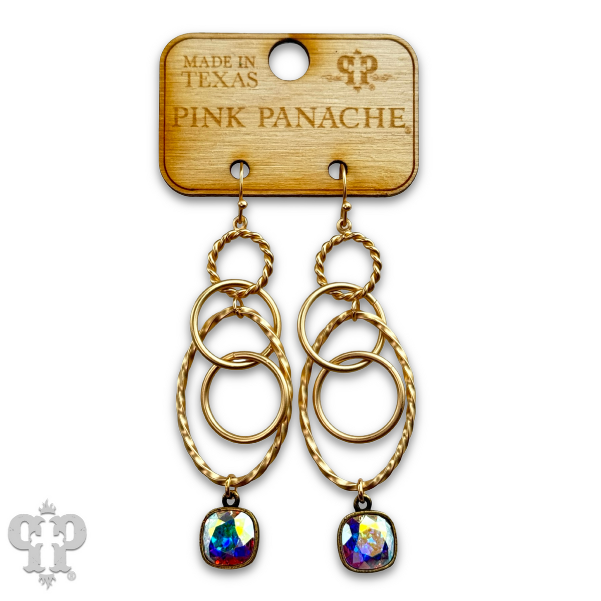 Multi ring earring with crystals from Swarovski®