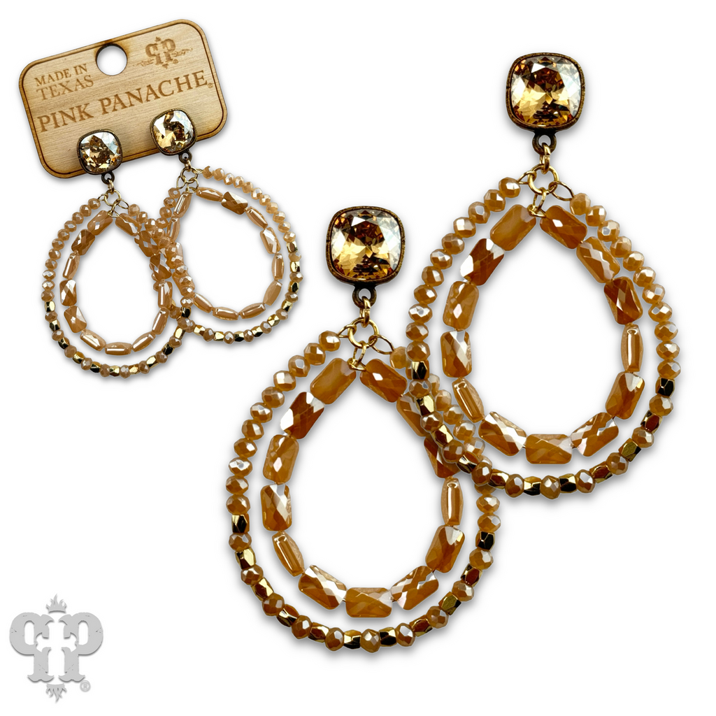 Double faceted bead teardrop earring with crystals from Swarovski®