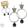 Butterfly charm circle earring with crystals from Swarovski®