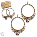 Heart and variety bead charm earring with crystals from Swarovski®