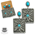 Western sunflower rectangle earring