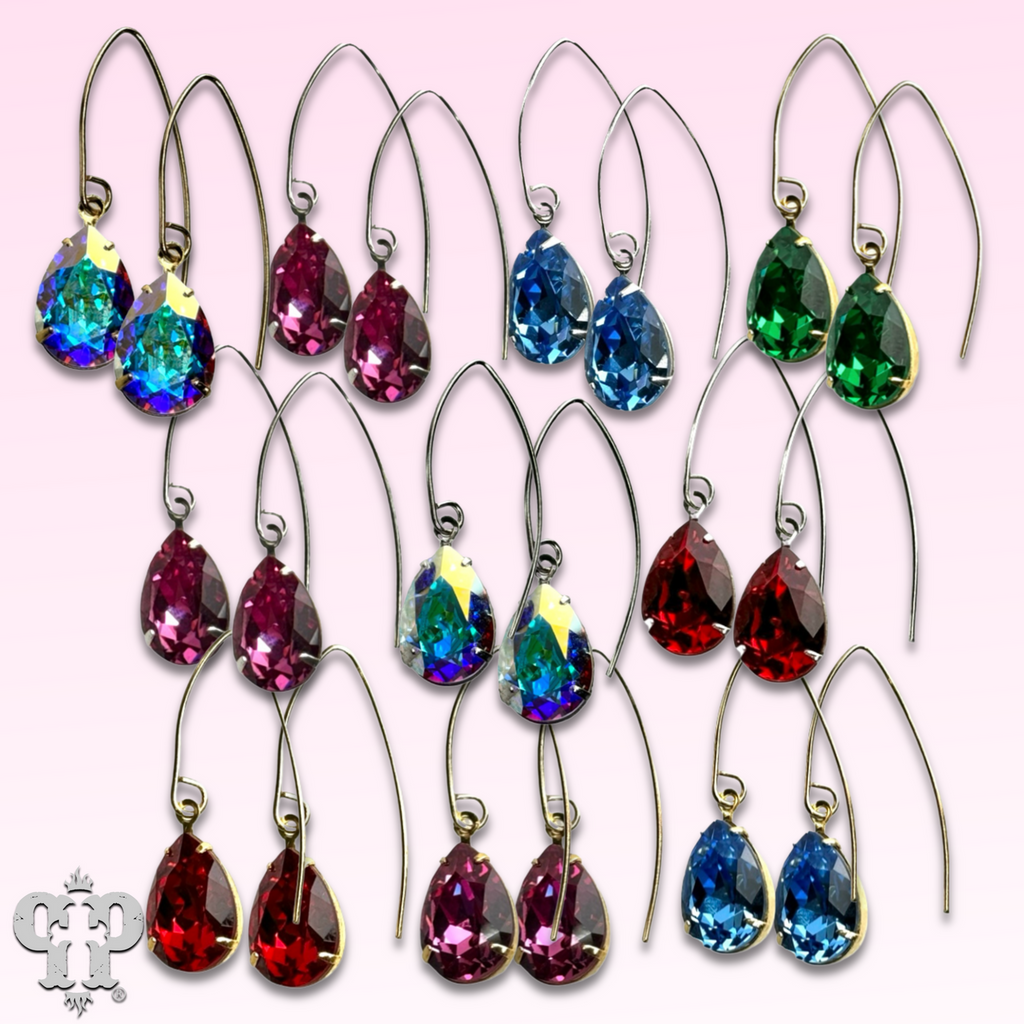 Pear drop earring with crystals from Swarovski®