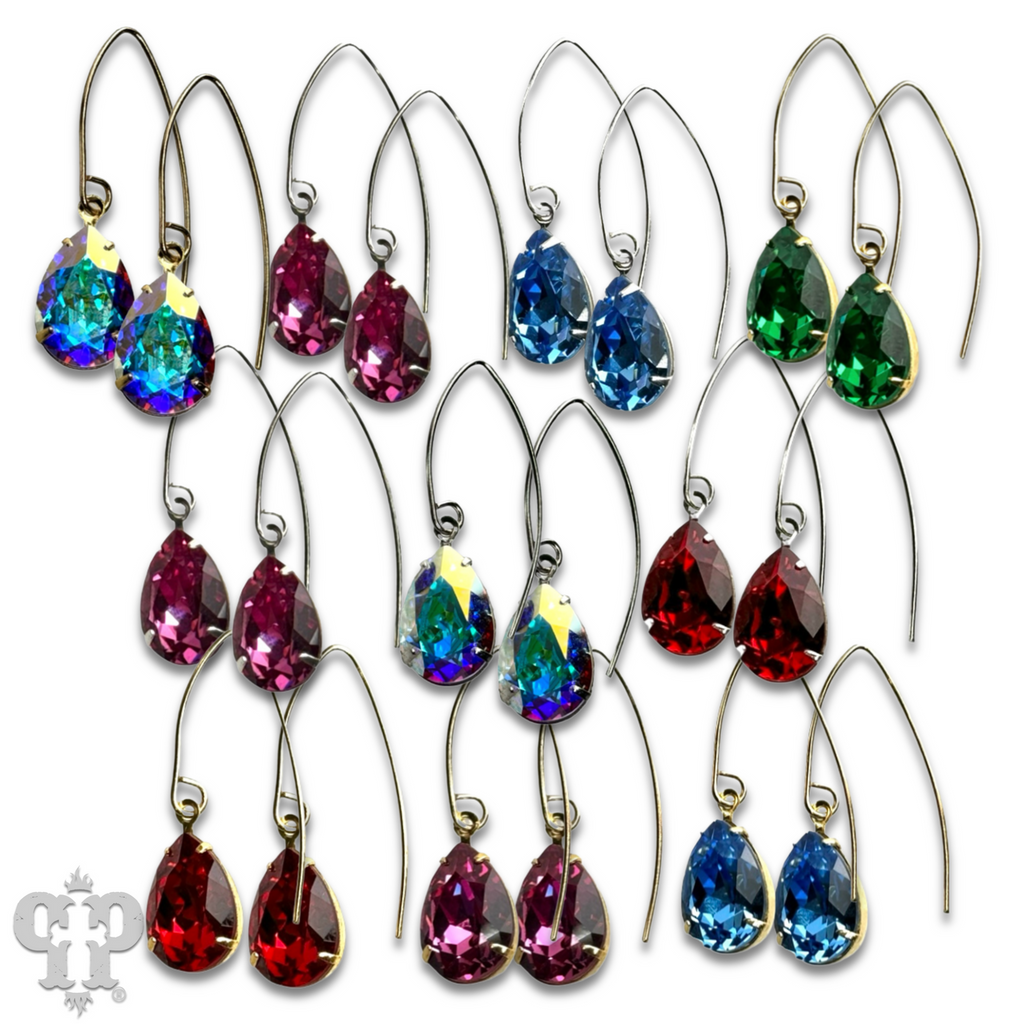 Pear drop earring with crystals from Swarovski®