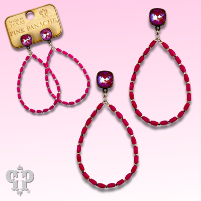 Rice bead teardrop earring with crystals from Swarovski®