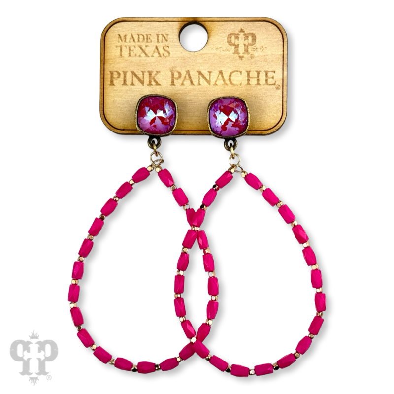 Rice bead teardrop earring with crystals from Swarovski®