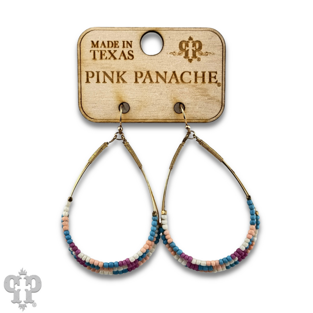 Multi-color bead teardrop earring, last call