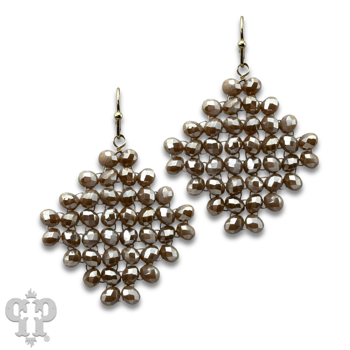 Faceted bead diamond shape earring - LC