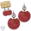 Acrylic disc earring with gold flecks and crystals from Swarovski®- last call