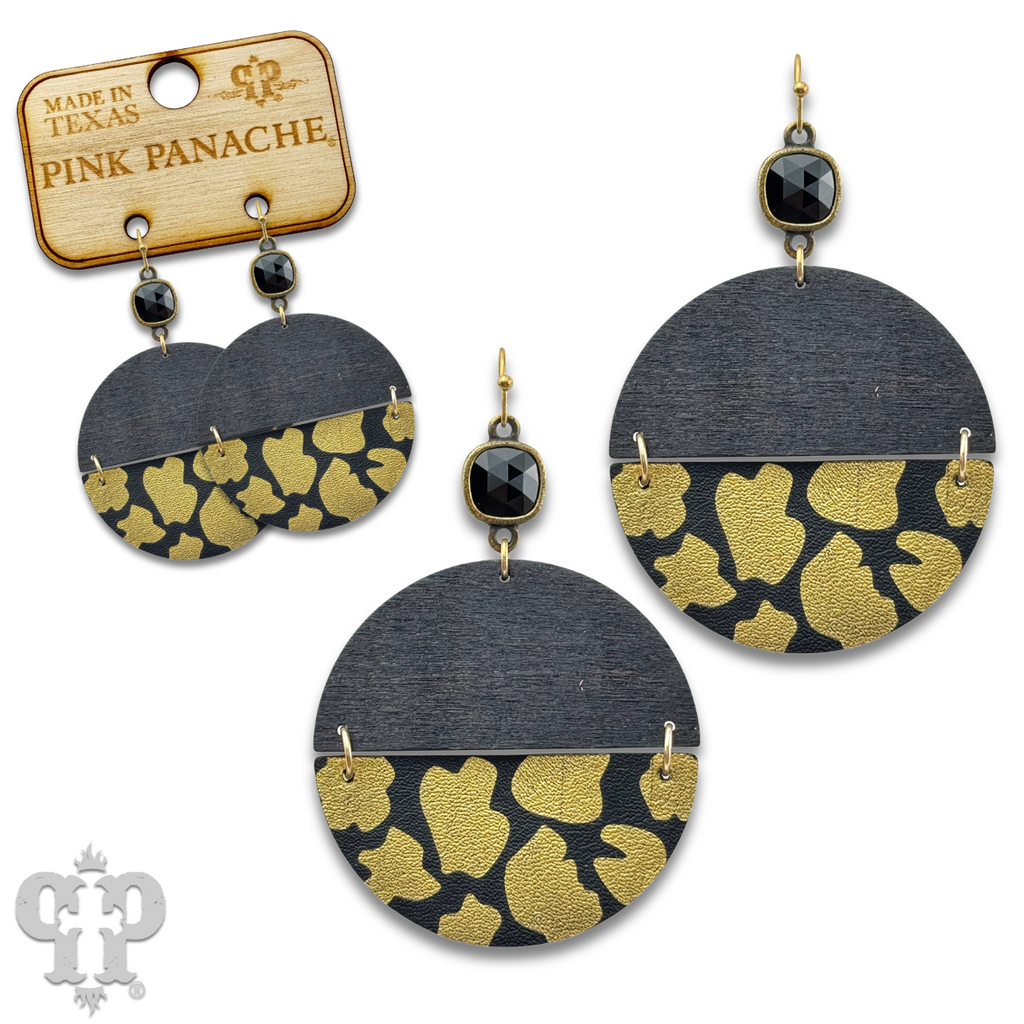 Linked animal print circle earring with crystals from Swarovski® - last call
