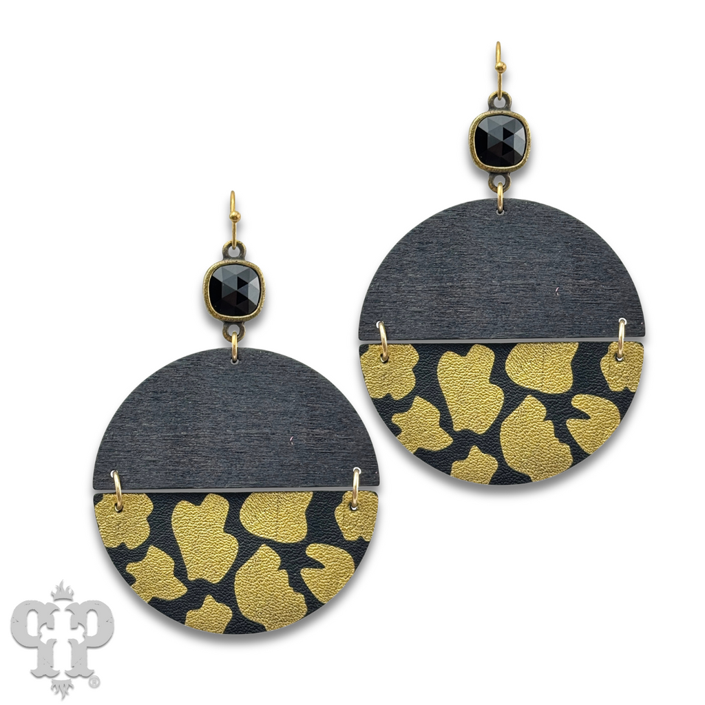 Linked animal print circle earring with crystals from Swarovski® - last call