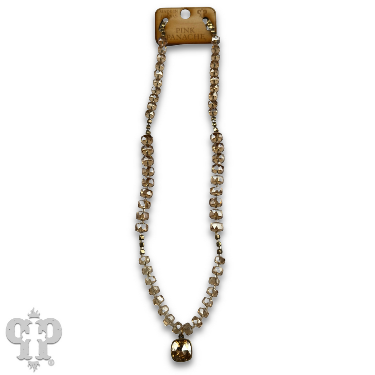 Faceted heishi bead necklace with a crystal from Swarovski® pendant