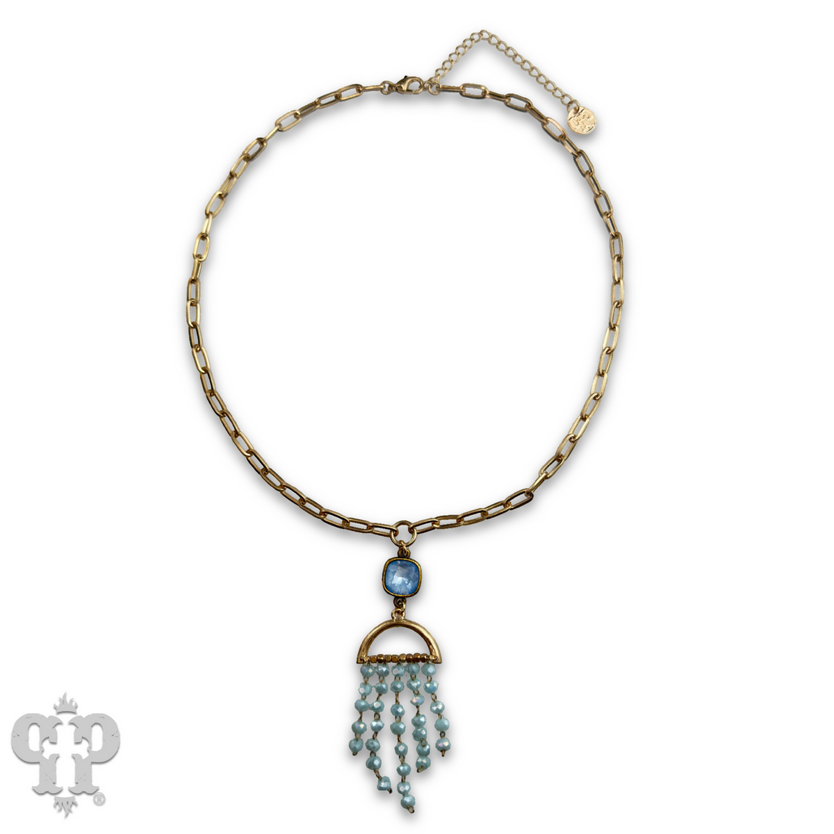 Waterfall beaded pendant necklace with crystal from Swarovski®