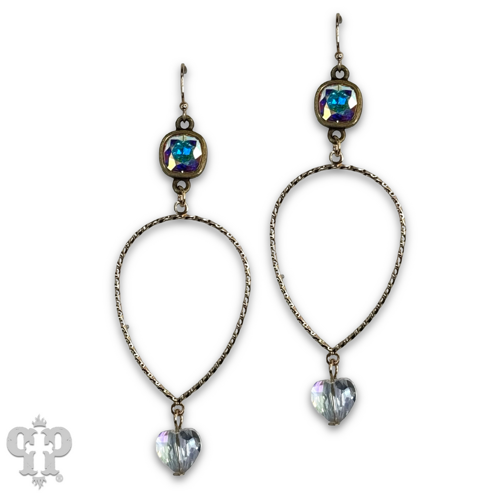 Crystal heart teardrop earring  with crystals from Swarovski®- LC
