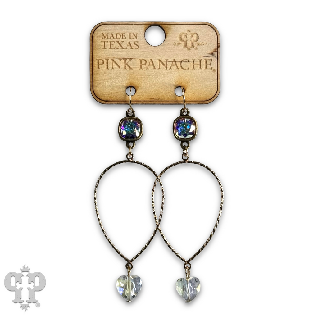 Crystal heart teardrop earring  with crystals from Swarovski®- LC